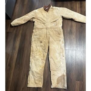 Vintage Carhartt 48R x 30 Coveralls Quilted Distressed